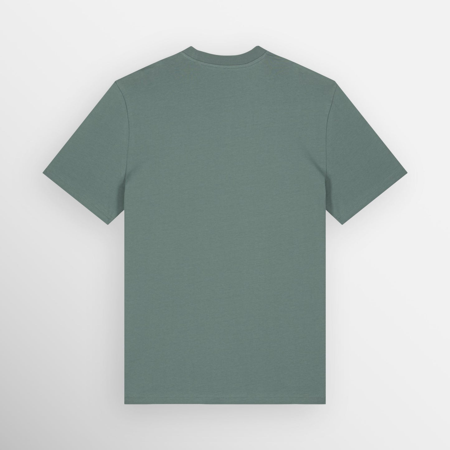 Image shows the plain back of the Green Bay coloured regular fit t-shirt.